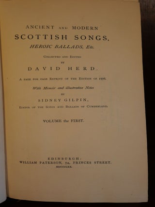 Ancient and Modern Scottish Songs in Two Volumes