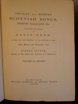 Ancient and Modern Scottish Songs in Two Volumes