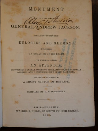 Monument to the Memory of General Andrew Jackson