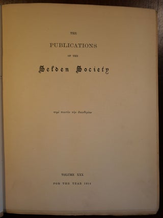 Selden Society Select Bills in Eyre