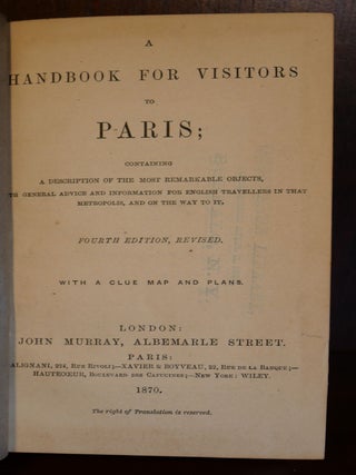 A Handbook for Visitors to Paris