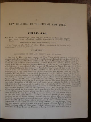 An Act to Consolidate Into One Act and to Declare The Special and Local Laws Affecting Public Interests in the City of New York, Being Chapter 410 of The Law of 1882