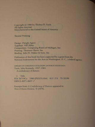 A Confederacy of Dunces SIGNED