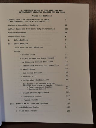 Resource Guide to the Land Use and Development Approval Process in New York