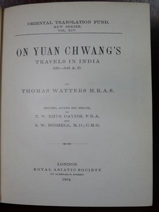 On Yuan Chwang's Travels in India