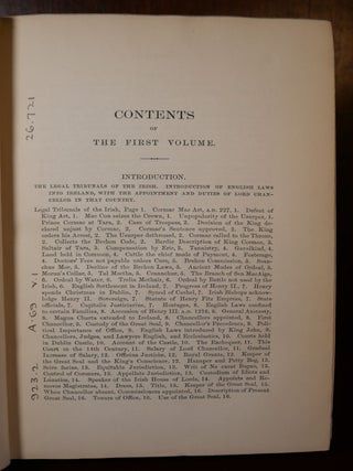 The Lives of The Lord Chancellors and Keepers of The Great Seal of Ireland in Two Volumes