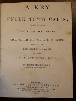 Uncle Tom's Cabin Confederate Army Association Copy Civil War