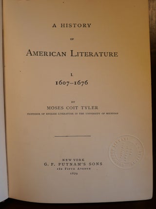 A History of American Literature in Two Volumes