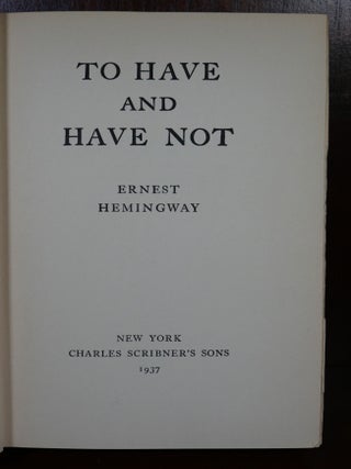 To Have and Have Not