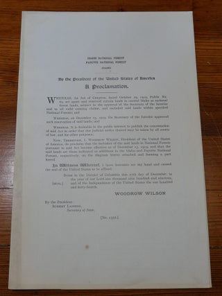 Item #6795 Idaho Payette National Forest Map Proclamation. Woodrow Wilson