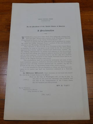 Item #6804 Chelan National Forest Map Proclamation Washington. William H. Taft