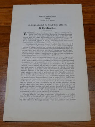 Item #6811 Deschutes National Forest Map Proclamation Oregon. Woodrow Wilson