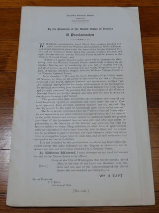 Item #6812 Wallowa National Forest Map Proclamation Oregon. William H. Taft