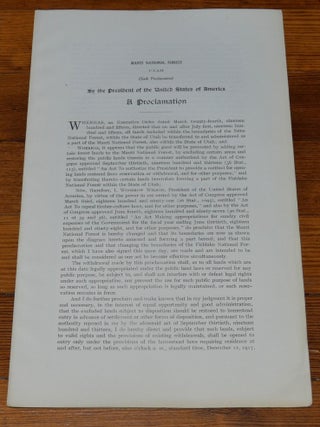 Item #6832 Manti National Forest Map Proclamation Utah. Woodrow Wilson