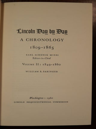 Lincoln Day by Day A Chronology 1809-1865 in Three Volumes