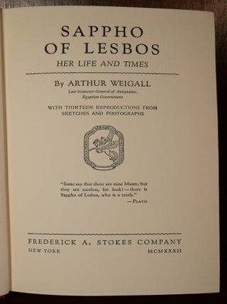 Sappho of Lesbos Her Life and Times