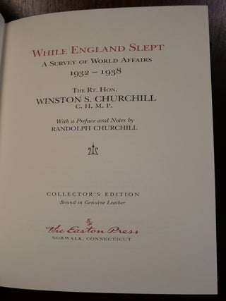 While England Slept A Survey of World Affairs 1931-1938