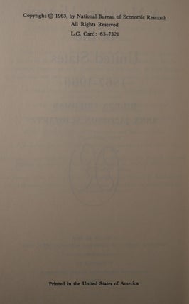 A Monetary History of the United States 1867-1960 SIGNED