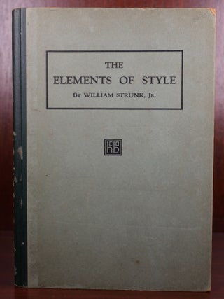 Item #7150 The Elements of Style. William Strunk Jr