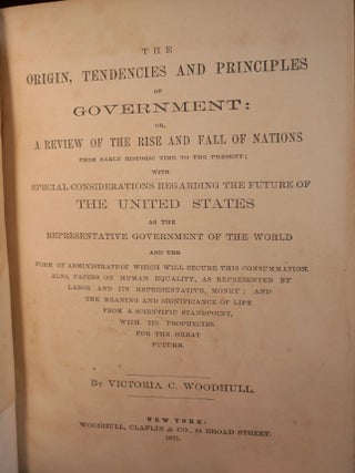 The Origin, Tendencies and Principles of Government
