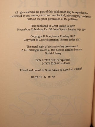 Harry Potter and the Philosopher's Stone SIGNED