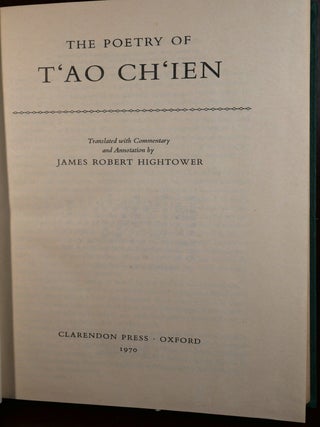 The Poetry of T'ao Ch'ien