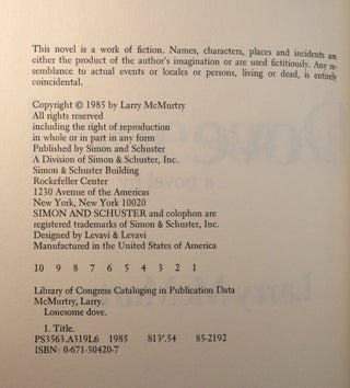 Lonesome Dove SIGNED