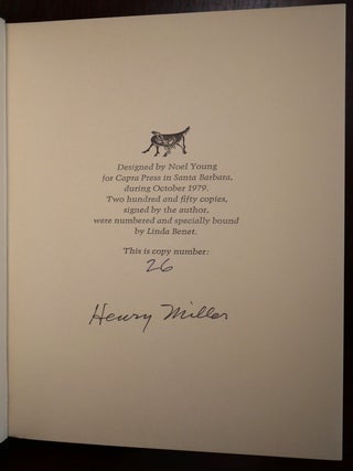 Tropic of Cancer SIGNED