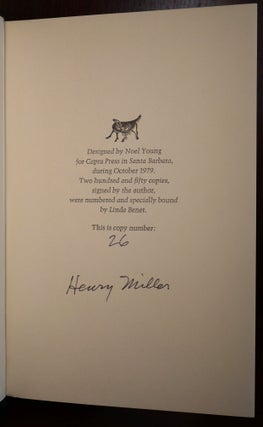 Tropic of Cancer SIGNED