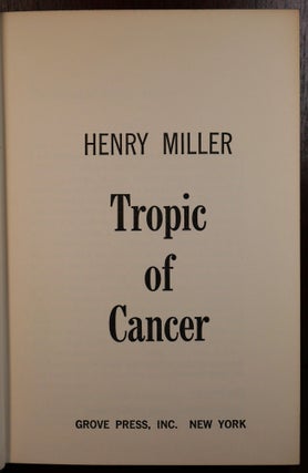 Tropic of Cancer SIGNED